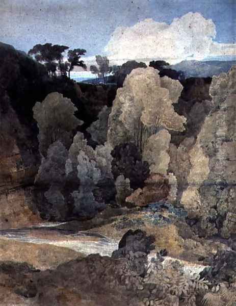 Devil's Elbow, Rokeby Park c.1806-7 Oil Painting by John Sell Cotman