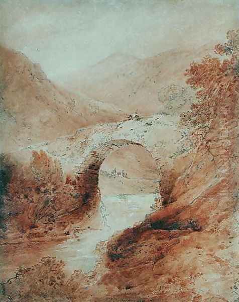 Pontaber, Glasllyn, North Wales, 1802 Oil Painting by John Sell Cotman