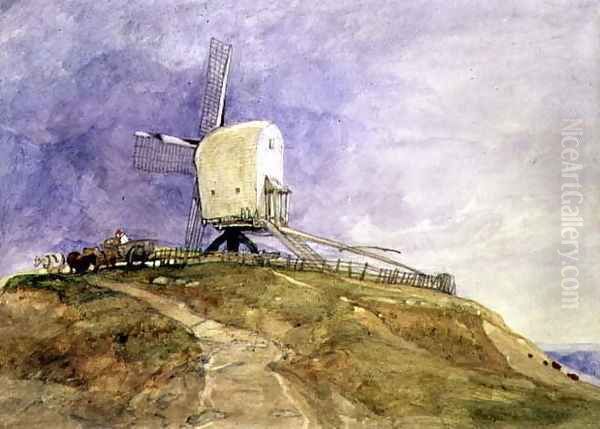 Windmill on a Hill Oil Painting by John Sell Cotman