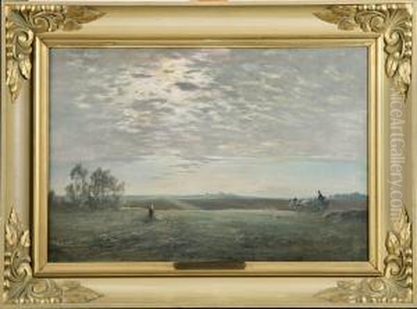 Landskap Oil Painting by Henri Louis Foreau