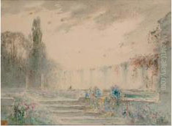 Bosquet Dans Le Parc Du Chateau De Versailles, Circa 1900 Oil Painting by Henri Louis Foreau