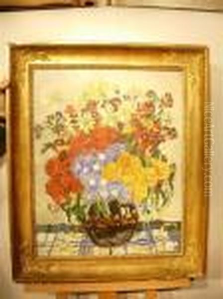 Bouquet De Fleurs Oil Painting by Henri Claudius Forestier