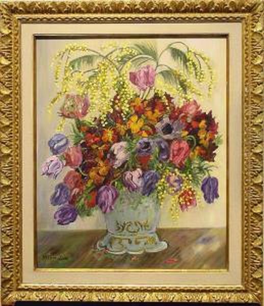 Floral Still Life Oil Painting by Henri Claudius Forestier