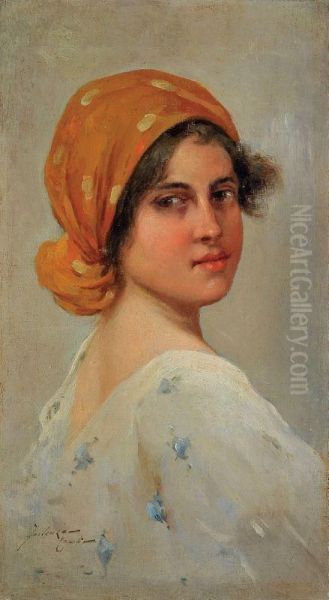 Ritratto Di Giovanetta Oil Painting by Eduardo Forlenza