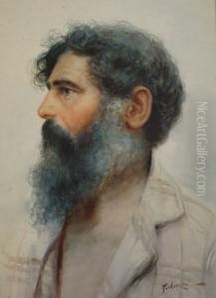 Portrait Of A Bearded Man Oil Painting by Eduardo Forlenza