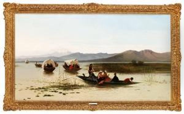 Barche Sulla Laguna Oil Painting by Achille Formis Befani