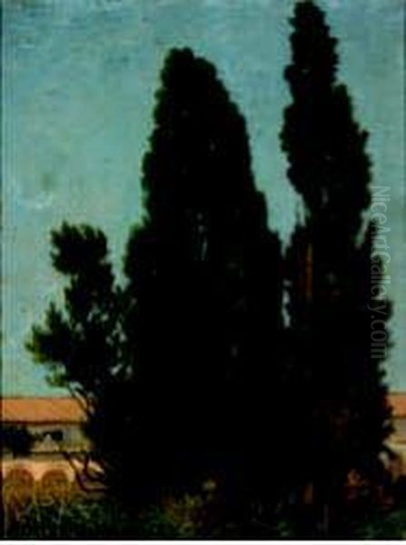 Paesaggio Con Alberi Oil Painting by Achille Formis Befani