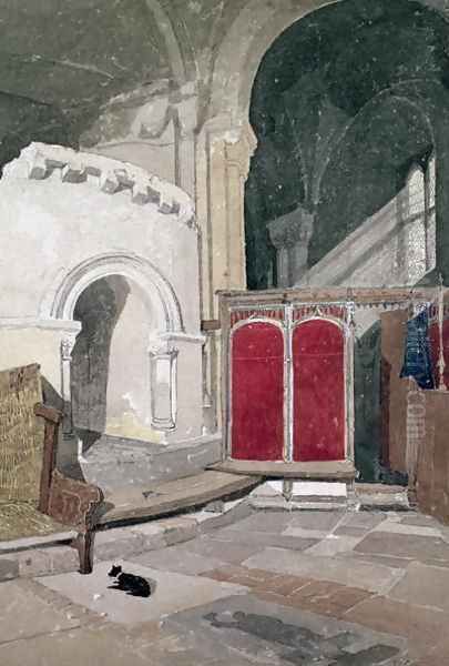 Interior of Norwich Cathedral Oil Painting by John Sell Cotman