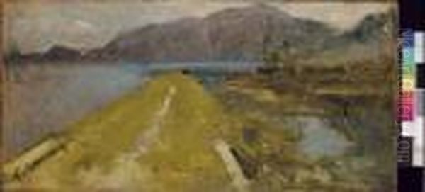 Paesaggio Lacustre Oil Painting by Achille Formis Befani