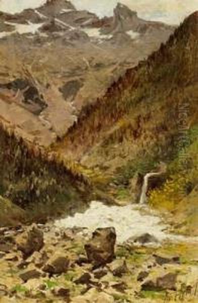 Ruscelletto In Montagna Oil Painting by Achille Formis Befani