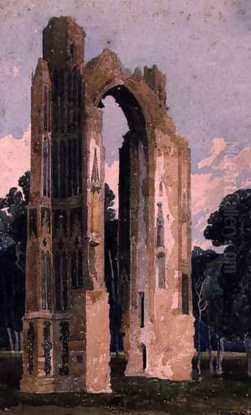 Ruins of Walsingham Priory, Norfolk, 1807-08 Oil Painting by John Sell Cotman