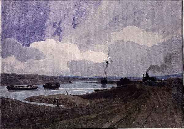 Shipping on the Yare Oil Painting by John Sell Cotman