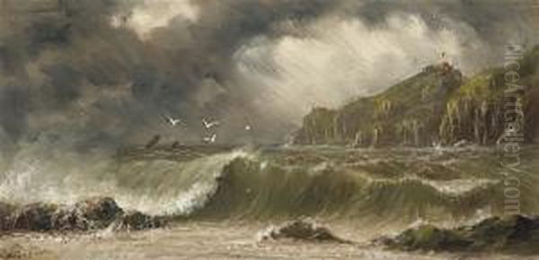 Coastal Storm Oil Painting by H. Forrest