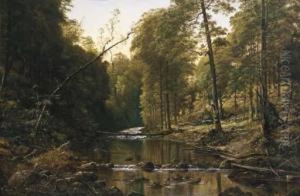 River Scene Oil Painting by H. Forrest