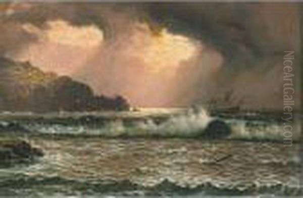 Shipwreck Oil Painting by H. Forrest