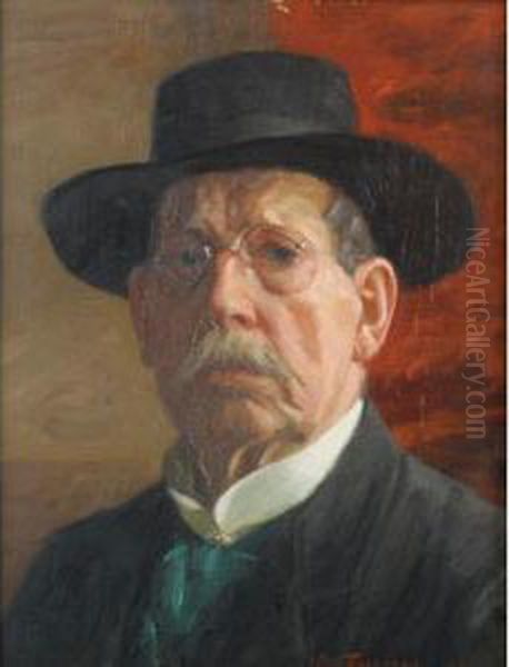 Self-portrait Oil Painting by Nils The Elder Forsberg