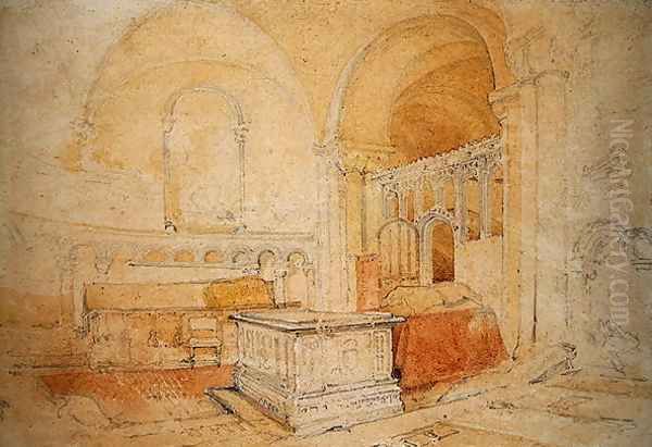 Interior of Norwich Cathedral 2 Oil Painting by John Sell Cotman