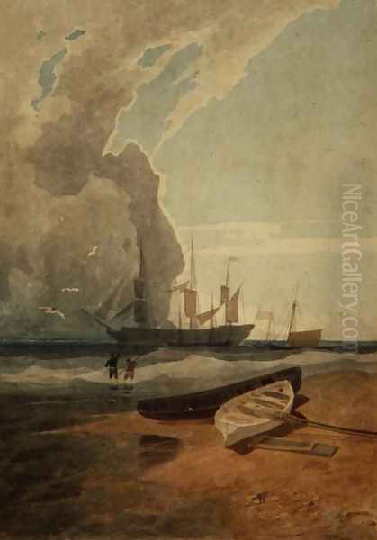 The Mars Riding at Anchor off Cromer, c.1807 Oil Painting by John Sell Cotman