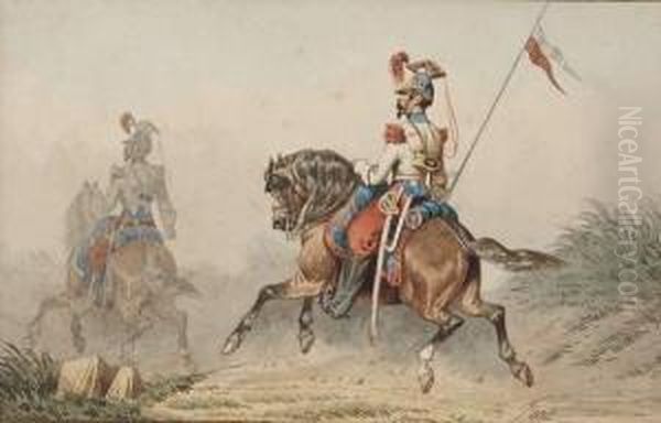 Cuirassiers Oil Painting by Theodore Fort