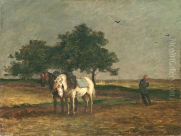 Chevaux De Labour Oil Painting by Theodore Fort