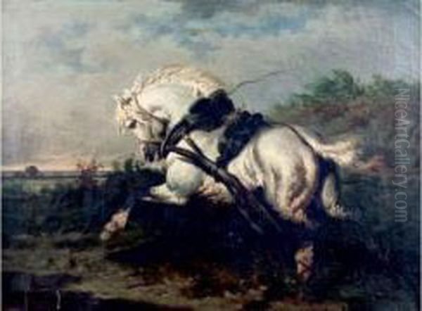 Cheval Emballe Oil Painting by Theodore Fort