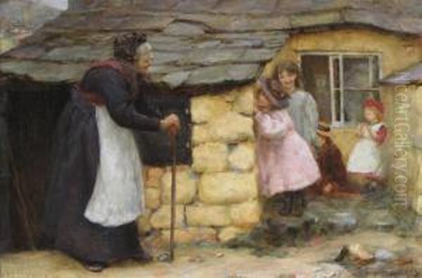 Games With Granny Oil Painting by William Banks Fortescue