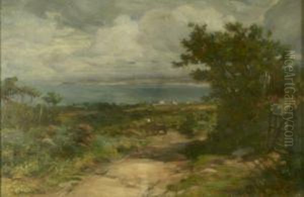 Cart On A Coastal Path Oil Painting by William Banks Fortescue