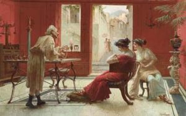 Afternoon At The Jewelry Shop Oil Painting by Eduardo Forti