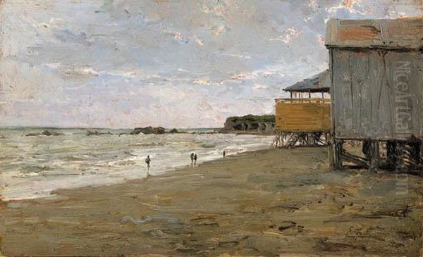 La Spiaggia Di Anzio Oil Painting by Eduardo Forti