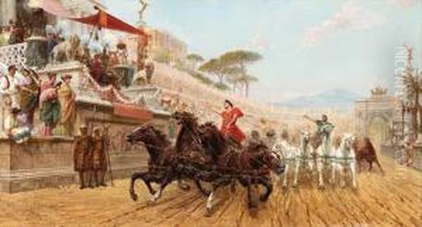 Chariot Races Oil Painting by Eduardo Forti