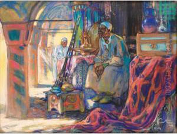 Souk A Tunis Oil Painting by Fortuney