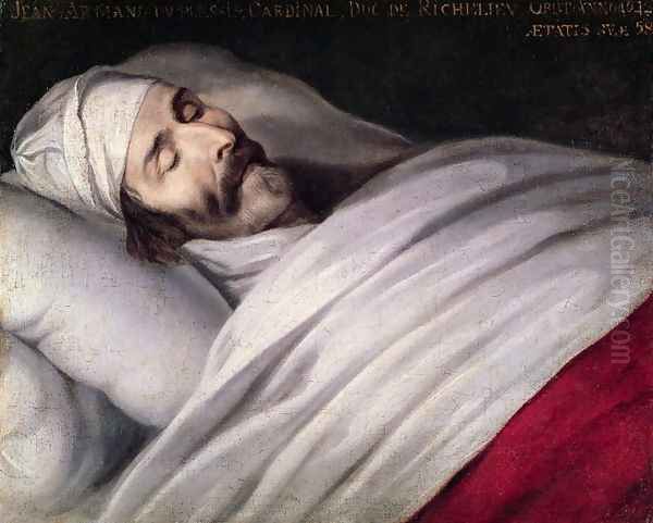 Cardinal Richelieu (1585-1642) on his Deathbed Oil Painting by Philippe de Champaigne