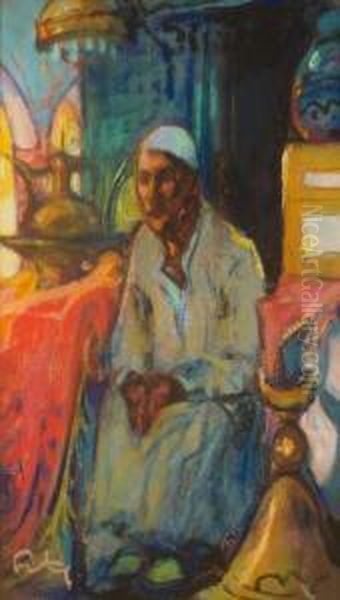 Le Brocanteur De Tunis Oil Painting by Louis Fortuney