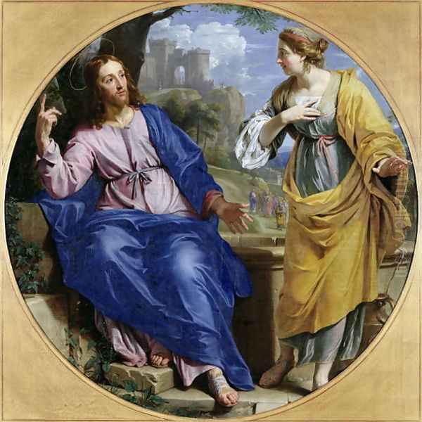 Christ and the Woman of Samaria at the Well, 1648 Oil Painting by Philippe de Champaigne