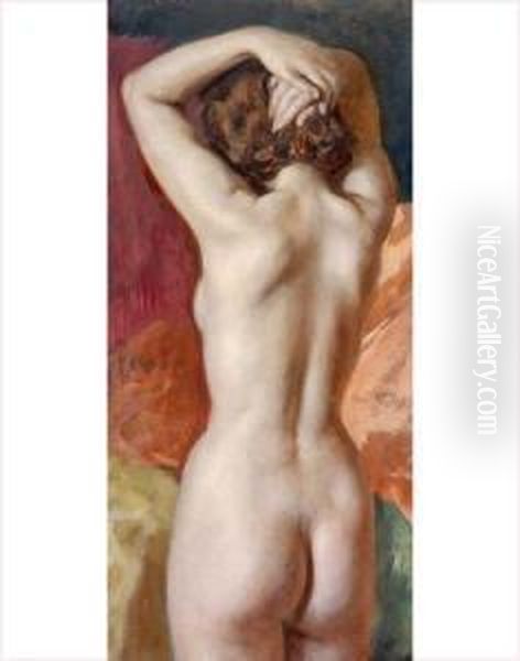 Nu Vu De Dos Oil Painting by Mariano Fortuny Y Madrazo