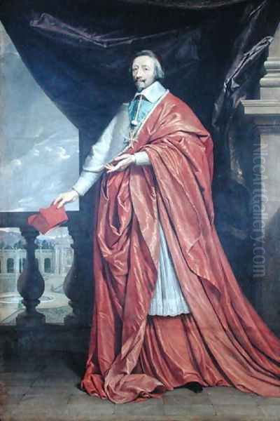 Portrait of Armand-Jean du Plessis, Cardinal Richelieu (1585-1642) Oil Painting by Philippe de Champaigne