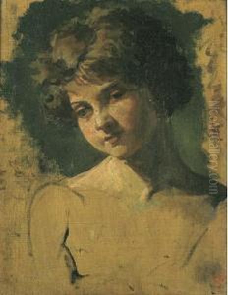 Ritratto Di Ragazza Oil Painting by Mariano Fortuny Y Madrazo