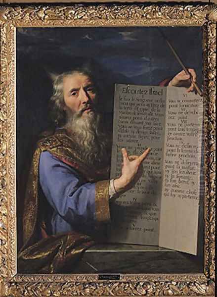 Moses with the Tablets of the Law, 1663 Oil Painting by Philippe de Champaigne