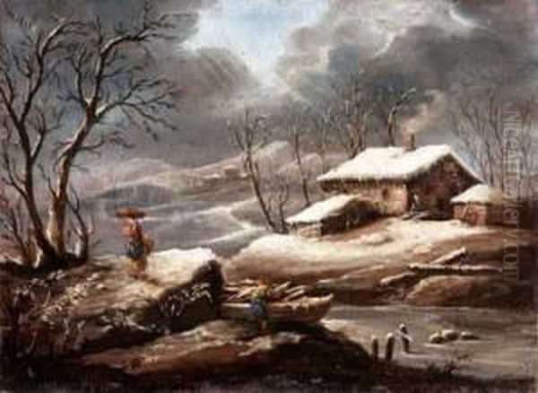 Paesaggio Invernale Oil Painting by Francesco Foschi