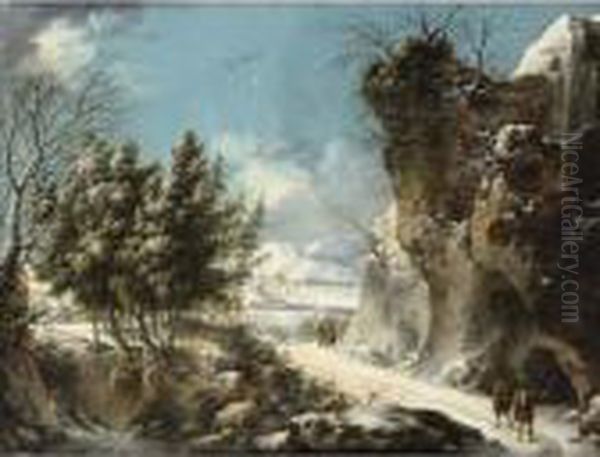 Paysage D'hiver [ ; Winter 
Landscape ; Inscribed On Reverse Peint Par Le Chevade Francois Foschi / A
 Rome L'an 1779 ; Oil On Canvas] Oil Painting by Francesco Foschi