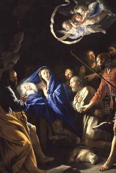 The Adoration of the Shepherds, c.1648 Oil Painting by Philippe de Champaigne