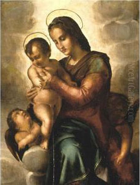 Madonna And Child With Angels Oil Painting by Pier Francesco Foschi