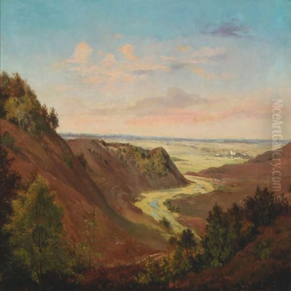 Danish Landscape From Rebild Oil Painting by Harald Foss