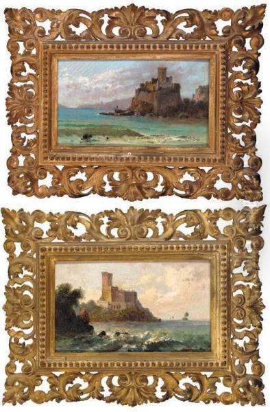 Castello Di Lateringio; Castello Di Lerici Oil Painting by Andrea Fossati