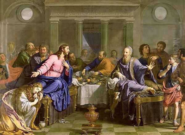 Christ in the House of Simon the Pharisee, c.1656 Oil Painting by Philippe de Champaigne