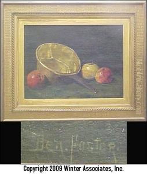 Still Life, Brass Pot And Apples Oil Painting by Ben Foster