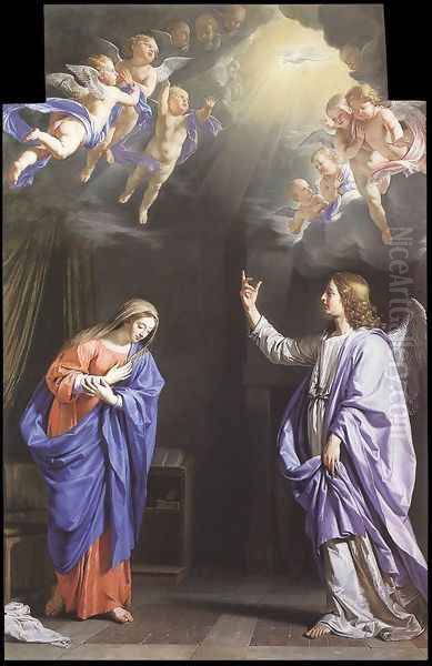 The Annunciation c. 1645 Oil Painting by Philippe de Champaigne