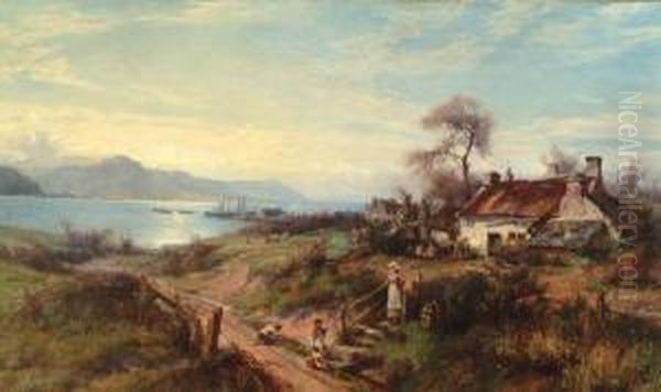 A View From Deganwy Over The River Conway Estuary Oil Painting by William Gilbert Foster