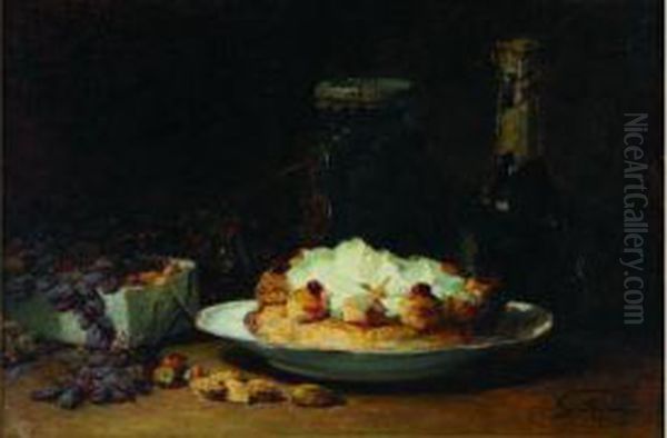  Dessert Et Fruits Secs, 1885  Oil Painting by Guillaume-Romain Fouace