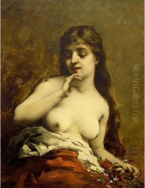 Female Nude Oil Painting by Guillaume-Romain Fouace